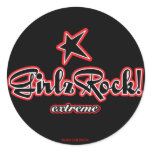 GirlzRock! Extreme Logo Round Stickers