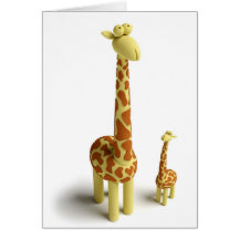Girrafe And baby Giraffe Greeting Card