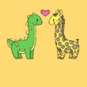 Girraffe and Dino love t-shirts