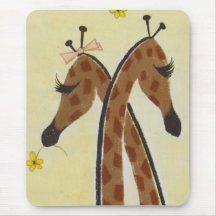 Girraffes in Love Mouse Pad