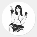 Girs with guns 4 stickers