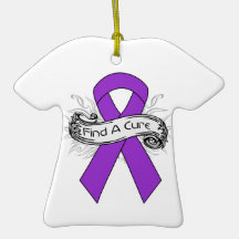 GIST Cancer Find A Cure Ribbon Christmas Ornaments