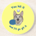 Git It Ping Pong Dog Beverage Coaster