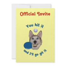 Git It Ping Pong Dog Custom Invitations