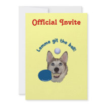 Git the Ball Ping Pong Dog Personalized Invite