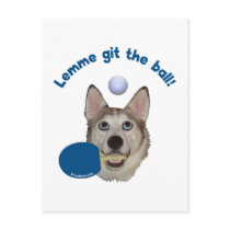 Git the Ball Ping Pong Dog Postcards