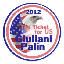 Giuliani Palin 2012 Sticker by samappleby Giuliani Palin 2012 Sticker