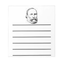 Giuseppe Garibaldi Realistic Sketch Memo Notepads