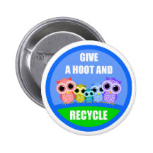give a hoot and recycle pin