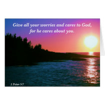 Give all your worries and cares to God cards