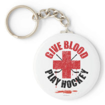 Give Blood Play Hockey v1 keychains