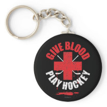 Give Blood Play Hockey v1 keychains