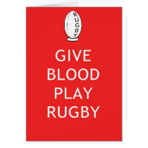 Give Blood Play Rugby Greeting Cards