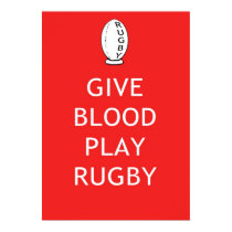 Give Blood Play Rugby Posters