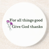 Give god thanks Christian sayings coasters