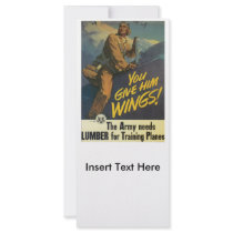 Give Him Wings World War 2 Custom Rack Card