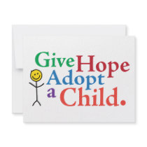 Give Hope Adopt a Child. Personalized Invitation