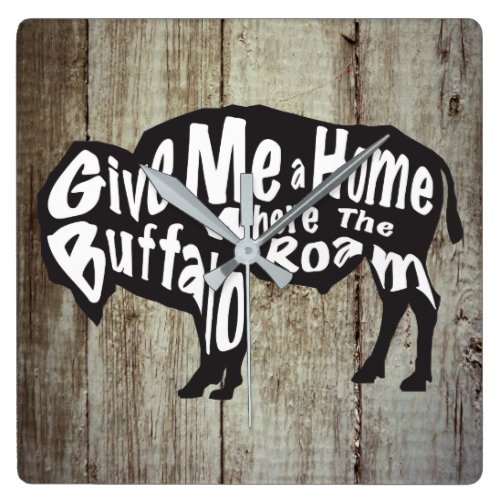 Give Me a Home Where Buffalo Roam Wall Clock Give Me a Home Where Buffalo Roam Wall Clock