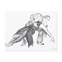 artsprojekt, postcard, horizontal, argentina, buenos, aires, patricia, vidour, ink, drawing, artistic, creative, tango, milonga, line, figure, couple, ballroom, dance, dancing, music, gardel, minimalism, art, minimalist, party, entertainment, painting, pas seul, musical genre, serialism, metre, pas de trois, musical form, toe dancing, social dance, toe dance, nostalgia, stage dancing, bandoneón, Postcard with custom graphic design