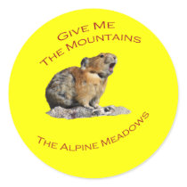 Give Me The Mountains...Pika Round Sticker