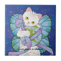 Give Peace a Chance Cat Fairy Tile Moussart tiles