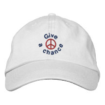Give Peace A Chance Embroidered Baseball Caps