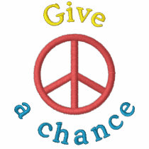 Give Peace A Chance Embroidered Hoody