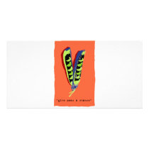 give peas a chance-orange photo greeting card