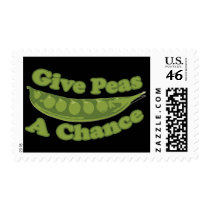 Give peas a chance postage stamp