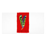 give peas a chance-red custom photo card