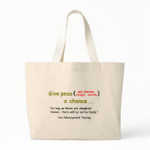 Give Peas a Chance Tote bags