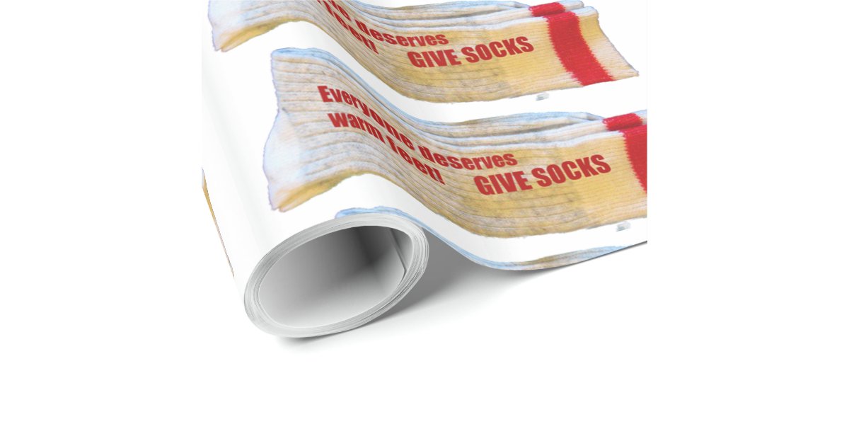 Give Socks Wrapping Paper Zazzle