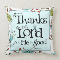 Give Thanks - Bella Flora Throw Pillow pillows