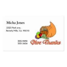 Give Thanks Cornucopia Business Card Template