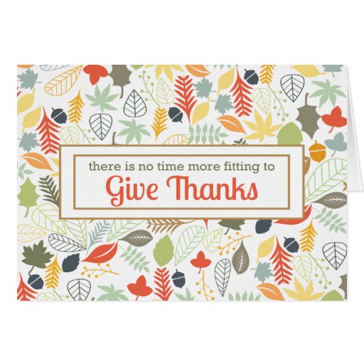 Give Thanks Corporate Thanksgiving Thank you Card | Zazzle