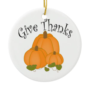 Give Thanks Harvest Pumpkins Ornament