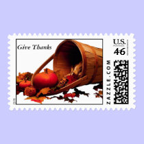 Give Thanks Postage Stamp stamps