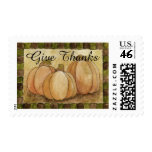 Give Thanks Pumpkins Postage Stamp