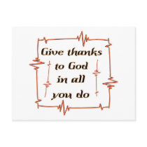 Give thanks to God Christian Postcards