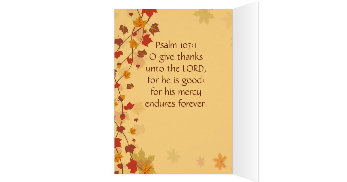 Give Thanks To The Lord Thanksgiving Prayer Card 