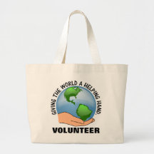 Give the world a helping hand and volunteer tote bag
