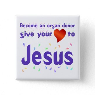 Give your heart to Jesus button