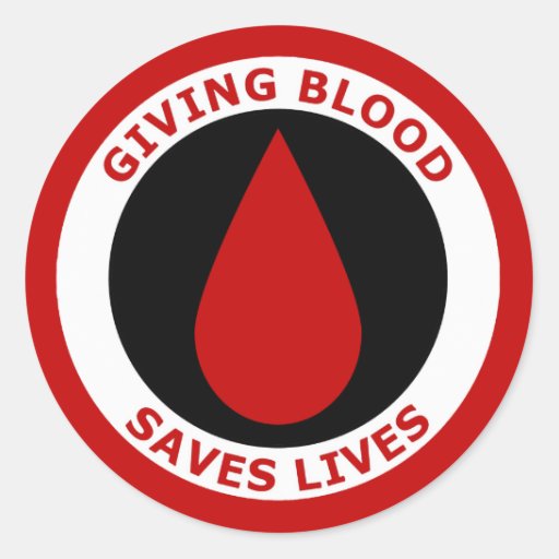 giving-blood-saves-lives-classic-round-sticker-zazzle