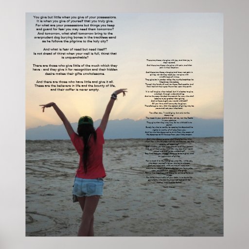 Giving by Kahlil Gibran Posters