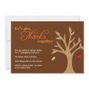 Giving thanks falling leaves tree Thanksgiving invitation