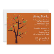 Giving Thanks Thanksgiving Dinner invitations