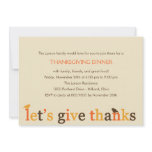 Giving Thanks Thanksgiving Dinner Invitation