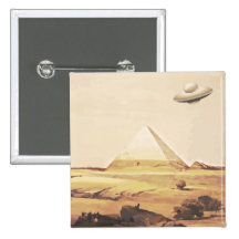 Giza Spaceship Pinback Button