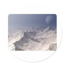 Glacial Landscape Round Sticker