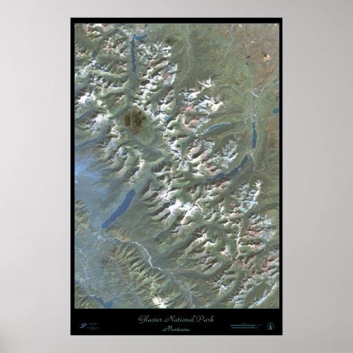 Glacier National Park, Montana satellite poster